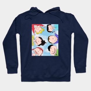 Cartoon friends gathering together Hoodie